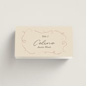 "The Swan" - Place Cards in Buttercream by Helena Vitto - Folded with Free Guest Printing