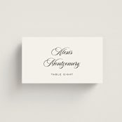 "Modern Romance" - Place Cards in Obsidian by Jennifer Postorino - Front with Free Guest Printing