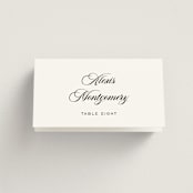 "Modern Romance" - Place Cards in Obsidian by Jennifer Postorino - Folded with Free Guest Printing