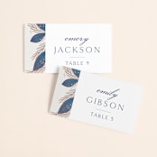 "Bouquet" - Place Cards in Cobalt by Jen Owens - Front with Free Guest Printing