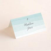 "Old Post Road" - Place Cards in Sea Salt by Jennifer Wick - Folded with Free Guest Printing