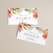 "New Blossoms" - Place Cards in Peach by Olivia Raufman - Front with Free Guest Printing