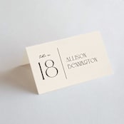 "The Manor" - Place Cards in Buff by Pixel and Hank - Folded with Free Guest Printing