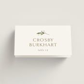 "Soft Sprigs" - Place Cards in Champagne by Jennifer Postorino - Folded with Free Guest Printing