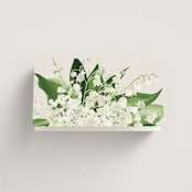 "Soft Sprigs" - Place Cards in Champagne by Jennifer Postorino - Folded Back of Card