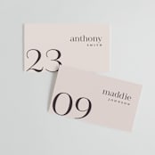 "Eclectic" - Place Cards in Dusty Rose by Vera Lim - Front with Free Guest Printing