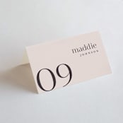 "Eclectic" - Place Cards in Dusty Rose by Vera Lim - Folded with Free Guest Printing