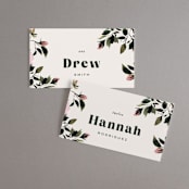 "Rose Garden" - Place Cards in Magenta by Leah Bisch - Front with Free Guest Printing