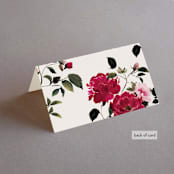"Rose Garden" - Place Cards in Magenta by Leah Bisch - Folded Back of Card