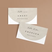 "Arched" - Place Cards in Carnation by Brianne Larsen - Front with Free Guest Printing