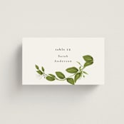 "Greenery" - Place Cards in Fern by Susan Moyal - Front with Free Guest Printing