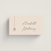 "Modern Aligned" - Place Cards in Creampuff by Carolyn MacLaren - Front with Free Guest Printing