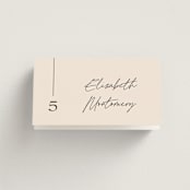 "Modern Aligned" - Place Cards in Creampuff by Carolyn MacLaren - Folded with Free Guest Printing