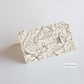 "Contour" - Place Cards in Ecru by Erica Krystek - Folded Back of Card