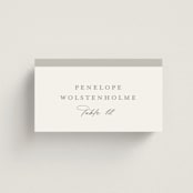 "Overlay" - Place Cards in Dove by Meggy Masters - Front with Free Guest Printing