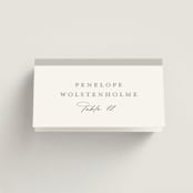 "Overlay" - Place Cards in Dove by Meggy Masters - Folded with Free Guest Printing
