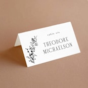 "Quintessential" - Place Cards in Cotton by Everett Paper Goods - Folded with Free Guest Printing
