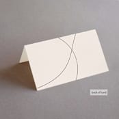 "Engraved" - Place Cards in Charcoal by Claudia Orengo - Folded Back of Card