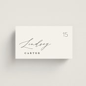 "Paire" - Place Cards in Tuxedo by Kate Ahn - Front with Free Guest Printing