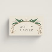 "Charming" - Place Cards in Almond by GeekInk Design - Front with Free Guest Printing