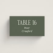 "Highlights" - Place Cards in Forest by Jackie Crawford - Front with Free Guest Printing