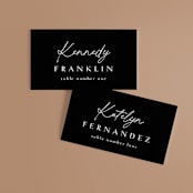 "A formal request" - Place Cards in Jet by Lea Delaveris - Front with Free Guest Printing