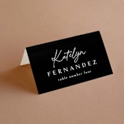 "A formal request" - Place Cards in Jet by Lea Delaveris - Folded with Free Guest Printing