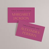 "Miami" - Place Cards in Bird of Paradise by Ashley DeMeyere - Front with Free Guest Printing
