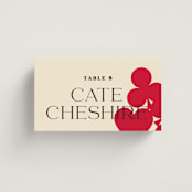 "Pair of Hearts from Disney's Alice In Wonderland" - Place Cards in Ruby by Baumbirdy - Front with Free Guest Printing
