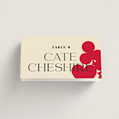 "Pair of Hearts from Disney's Alice In Wonderland" - Place Cards in Ruby by Baumbirdy - Folded with Free Guest Printing