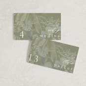 "Spring Dash" - Place Cards in Pewter by Grace Kreinbrink - Front with Free Guest Printing