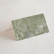 "Spring Dash" - Place Cards in Pewter by Grace Kreinbrink - Folded with Free Guest Printing