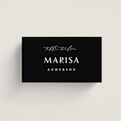"Modern Classic Names" - Place Cards in Onyx by Emily Betts - Front with Free Guest Printing