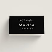 "Modern Classic Names" - Place Cards in Onyx by Emily Betts - Folded with Free Guest Printing