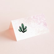 "Cacti" - Place Cards in Rose Crystal by Cass Loh - Blank front
