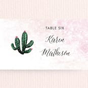 "Cacti" - Place Cards in Rose Crystal by Cass Loh - Detail