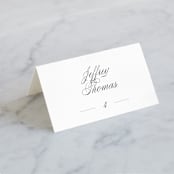 "Classical" - Place Cards in Taupe by Jessica Williams - Folded with Free Guest Printing