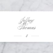 "Classical" - Place Cards in Taupe by Jessica Williams - Detail