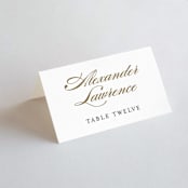 "Flourish" - Place Cards in Antique by Jennifer Postorino - Folded with Free Guest Printing