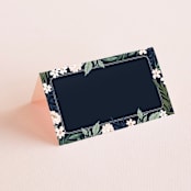 "Floral Edged Frame" - Place Cards in Royal by Alethea and Ruth - Blank front