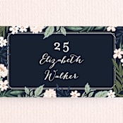 "Floral Edged Frame" - Place Cards in Royal by Alethea and Ruth - Detail