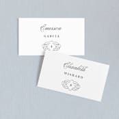 "Understated Elegance" - Place Cards in Cotton by Kimberly FitzSimons - Front with Free Guest Printing