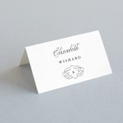 "Understated Elegance" - Place Cards in Cotton by Kimberly FitzSimons - Folded with Free Guest Printing