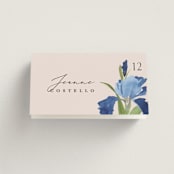 "Irises" - Place Cards in Natural by Everett Paper Goods - Folded with Guest Name Printing