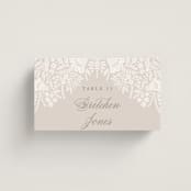 "Lace Trim" - Place Cards in Cream by Kristen Smith - Flat with Guest Name Printing