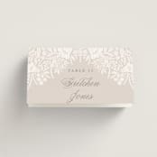 "Lace Trim" - Place Cards in Cream by Kristen Smith - Folded with Guest Name Printing