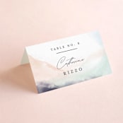 "One Path" - Place Cards in Beach by Pixel and Hank - Folded with Free Guest Printing