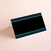 "Embroidery" - Place Cards in Noche by Jackie Crawford - Blank front