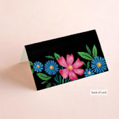 "Embroidery" - Place Cards in Noche by Jackie Crawford - Folded Back of Card