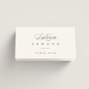 "Crawford" - Place Cards in Ivory by Amy Kross - Folded with Free Guest Printing